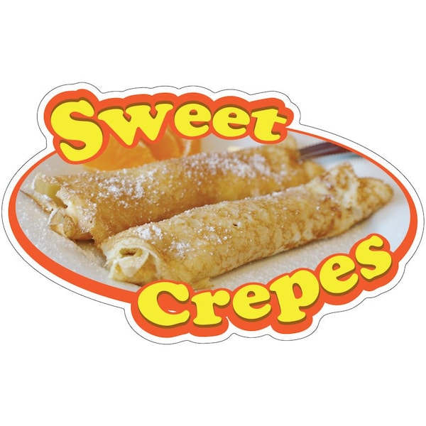 Signmission Sweet Crepes Decal Concession Stand Food Truck Sticker, 8" x 4.5", D-DC-8 Sweet Crepes19 D-DC-8 Sweet Crepes19 - main